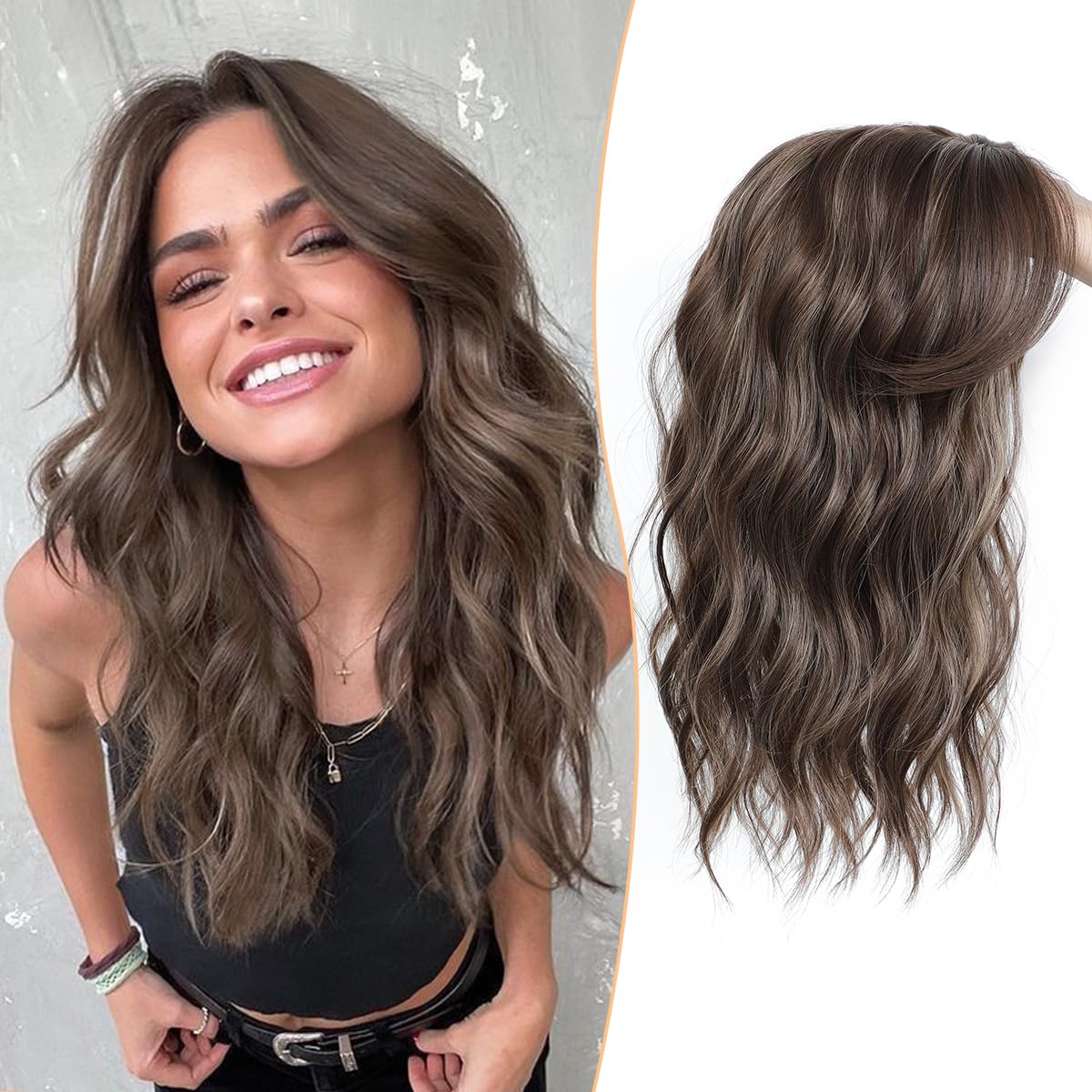 🌷🌷 Final Hours – 58% OFF | Lightweight & Breathable Wavy Hair Topper ✨ Natural Volume, Everyday Confidence