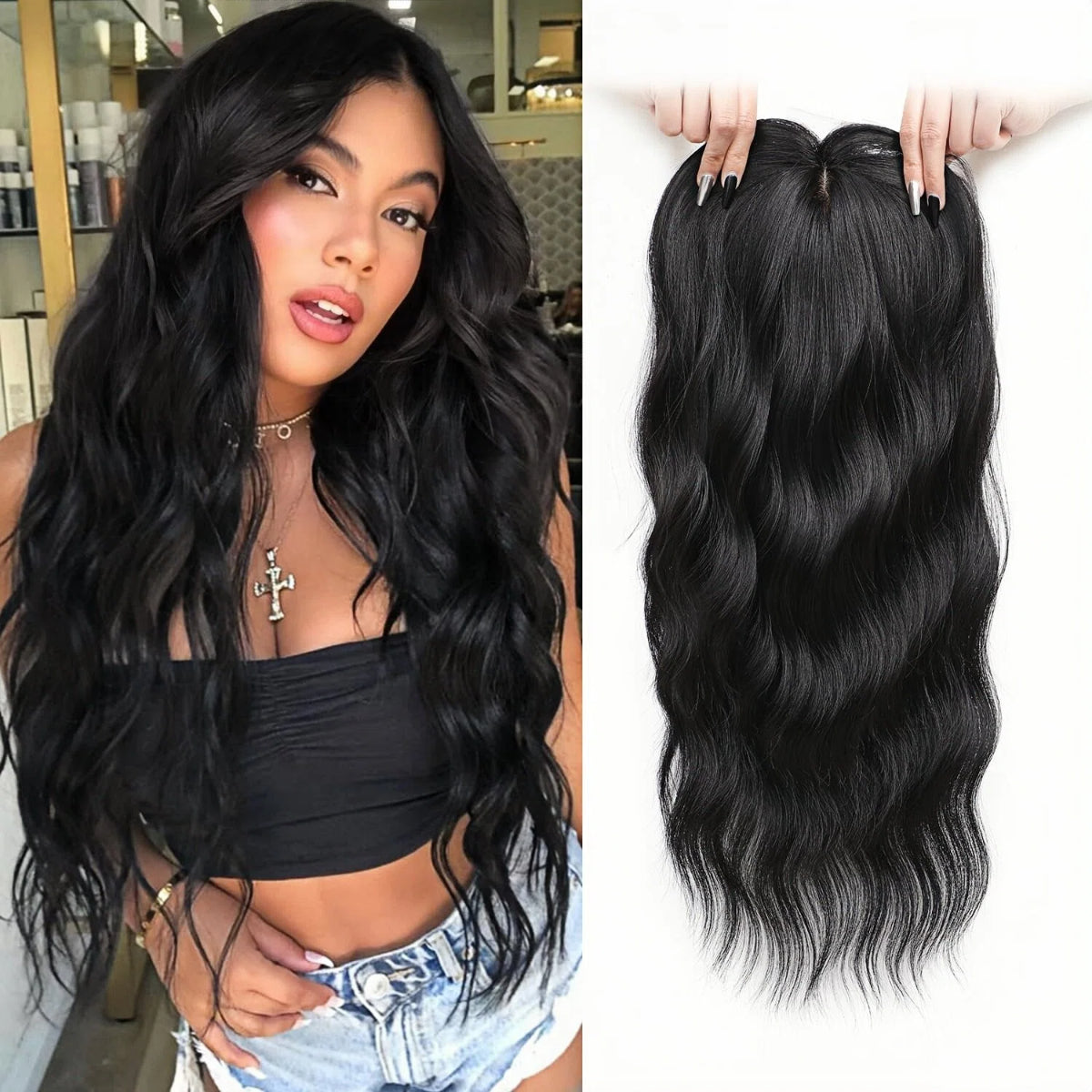🌷🌷 Final Hours – 58% OFF | Lightweight & Breathable Wavy Hair Topper ✨ Natural Volume, Everyday Confidence