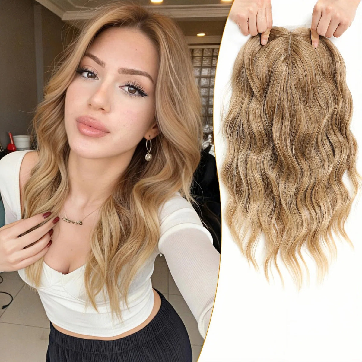 🌷🌷 Final Hours – 58% OFF | Lightweight & Breathable Wavy Hair Topper ✨ Natural Volume, Everyday Confidence