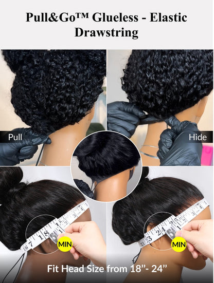 Twist-out Inspired Curl Soft Wet Look Water Wave Lace Frontal Wig With Invisi Drawstring